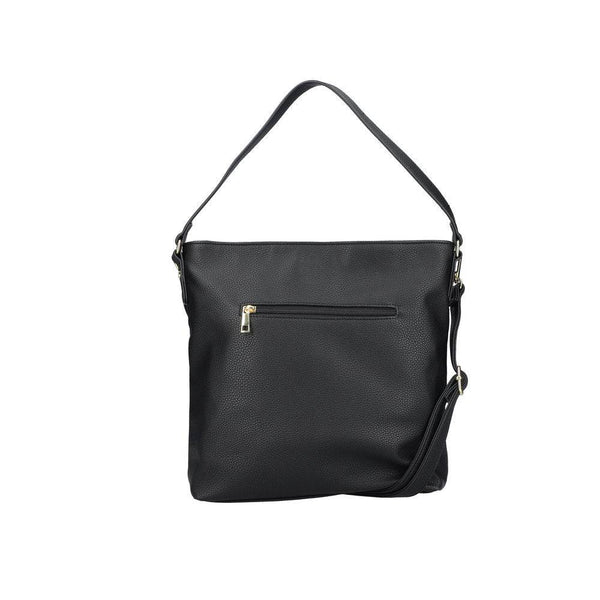 Rieker H1514-01 Ladies Black Handbag With Cross Over Black Strap-elevate your sole