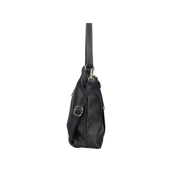 Rieker H1514-01 Ladies Black Handbag With Cross Over Black Strap-elevate your sole