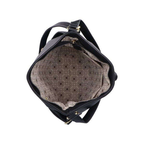 Rieker H1514-01 Ladies Black Handbag With Cross Over Black Strap-elevate your sole
