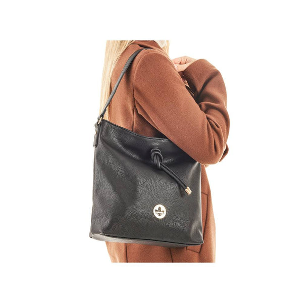 Rieker H1514-01 Ladies Black Handbag With Cross Over Black Strap-elevate your sole