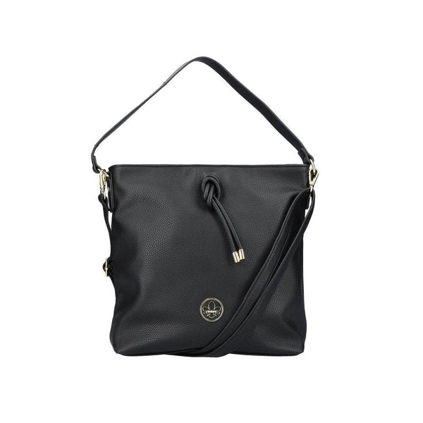 Rieker H1514-01 Ladies Black Handbag With Cross Over Black Strap-elevate your sole