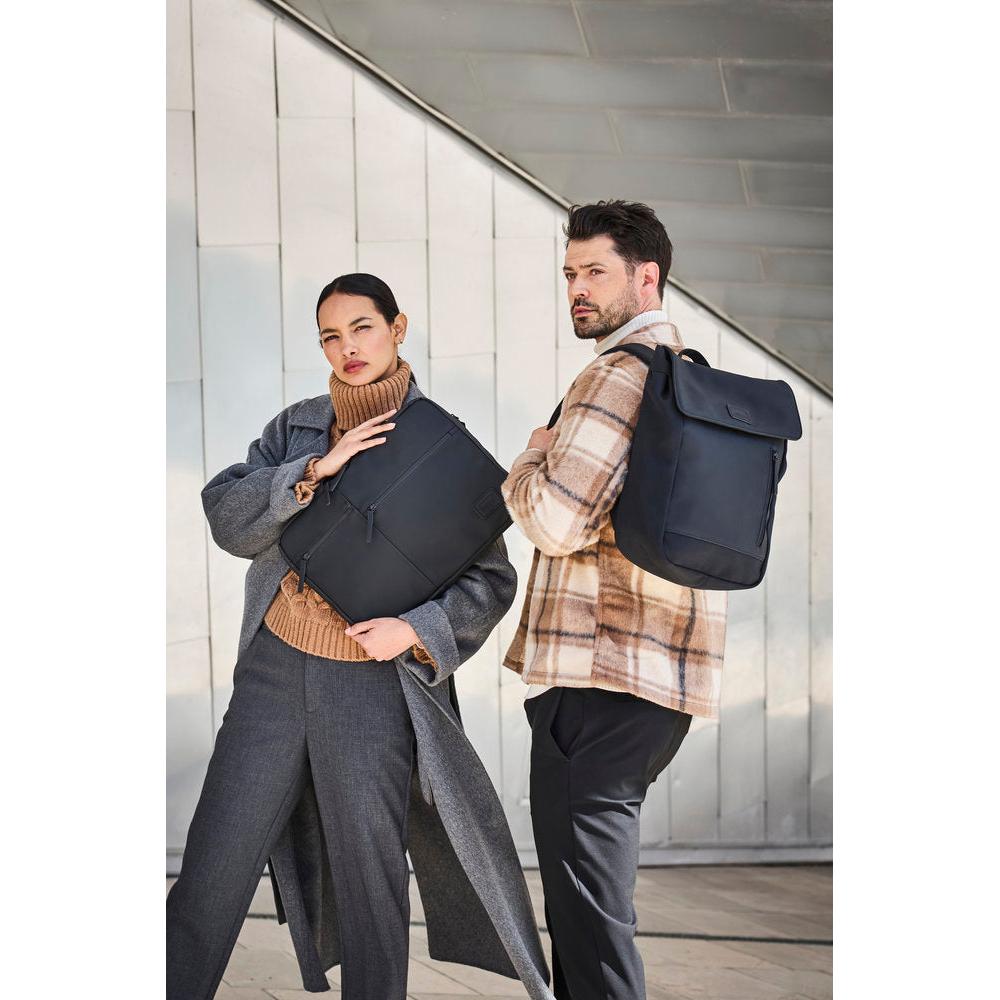 Rieker H5000-00 Black business bag, sleek rectangular design, suitable for professionals, carries laptops and documents.