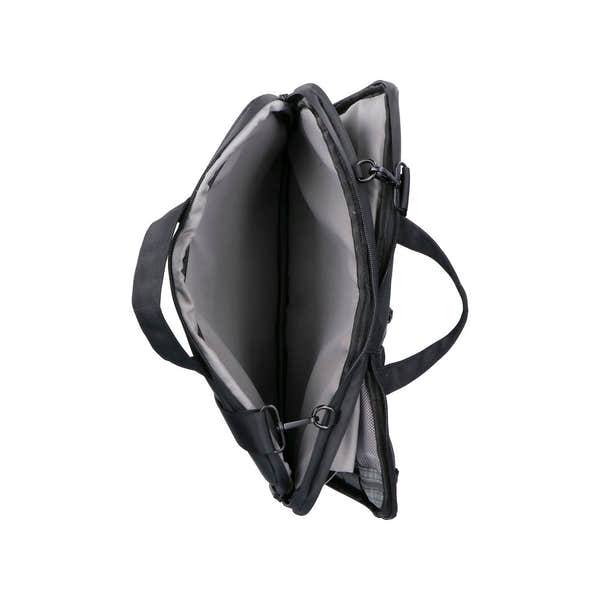 Rieker H5000-00 Black Business Bag with dual compartments, adjustable strap, and padded interior for electronics and documents.