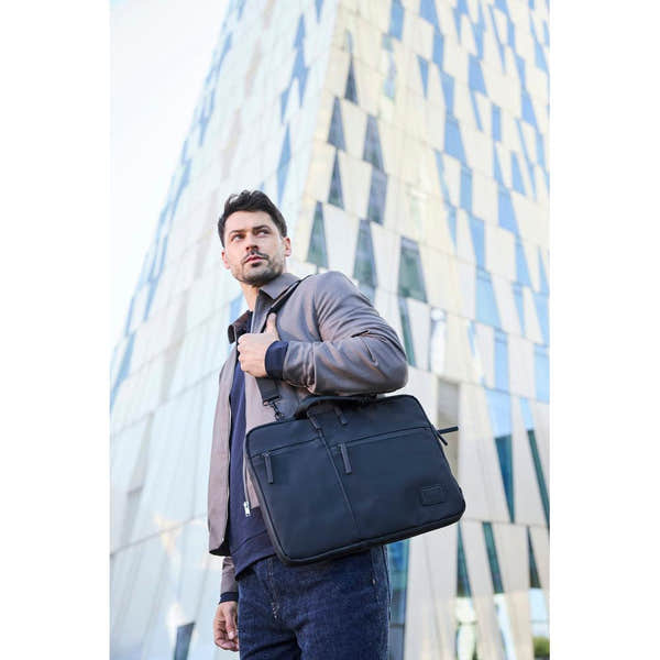 Rieker H5000-00 black business bag with multiple compartments, ergonomic shoulder strap, and sleek design for professionals.