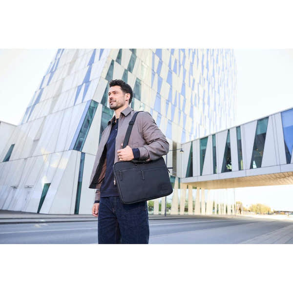 Rieker H5000-00 Black business bag, stylish laptop bag with multiple compartments, suitable for professionals, outdoor use.
