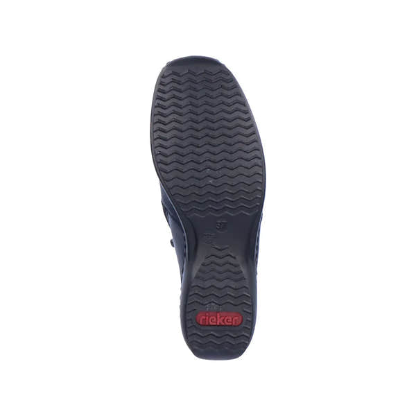 Rieker L3882-15 Ladies Navy Blue Leather Twin Zip Ankle Boots-elevate your sole