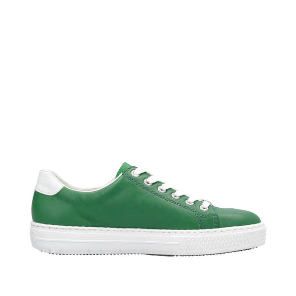Rieker L59L1-52 Enya Ladies Green Leather Zip & Lace Shoes-elevate your sole
