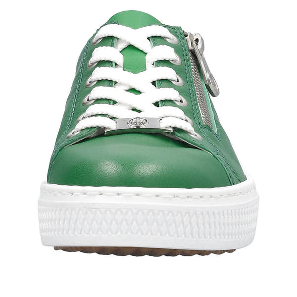 Rieker L59L1-52 Enya Ladies Green Leather Zip & Lace Shoes-elevate your sole