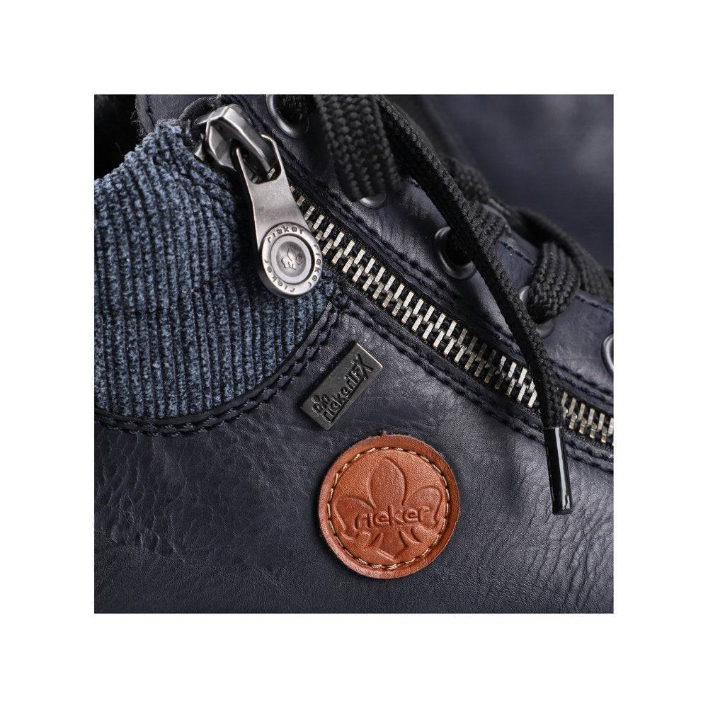 Rieker L7514-14 Ladies Navy Blue Water Resistant Zip & Lace Ankle Boots-elevate your sole