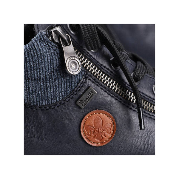 Rieker L7514-14 Ladies Navy Blue Water Resistant Zip & Lace Ankle Boots-elevate your sole