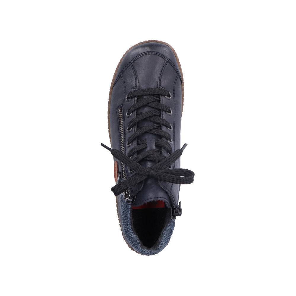 Rieker L7514-14 Ladies Navy Blue Water Resistant Zip & Lace Ankle Boots-elevate your sole