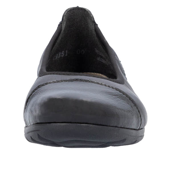 Rieker L9351-00 Ladies Black Leather Slip On Shoes-elevate your sole