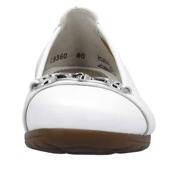 Rieker L9360-80 Anita Ladies White Leather Slip On Shoes-elevate your sole