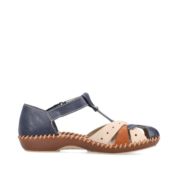 Rieker M1655-14 Ladies Navy Blue Synthetic Touch Fastening Shoes-elevate your sole