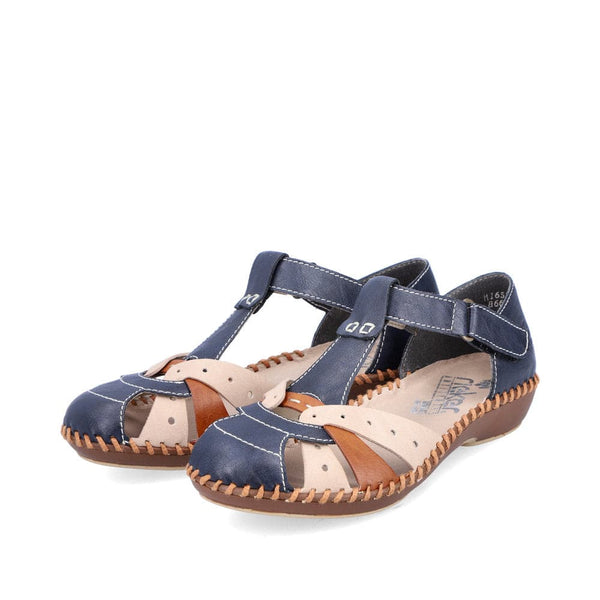 Rieker M1655-14 Ladies Navy Blue Synthetic Touch Fastening Shoes-elevate your sole