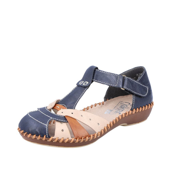 Rieker M1655-14 Ladies Navy Blue Synthetic Touch Fastening Shoes-elevate your sole