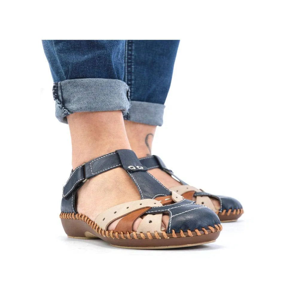 Rieker M1655-14 Ladies Navy Blue Synthetic Touch Fastening Shoes-elevate your sole