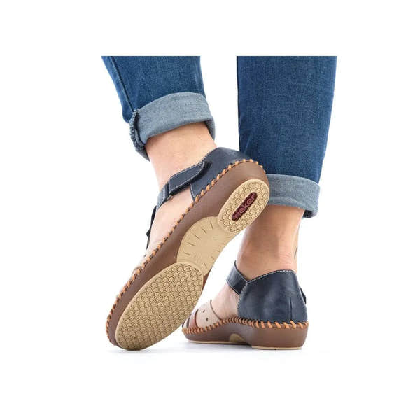 Rieker M1655-14 Ladies Navy Blue Synthetic Touch Fastening Shoes-elevate your sole
