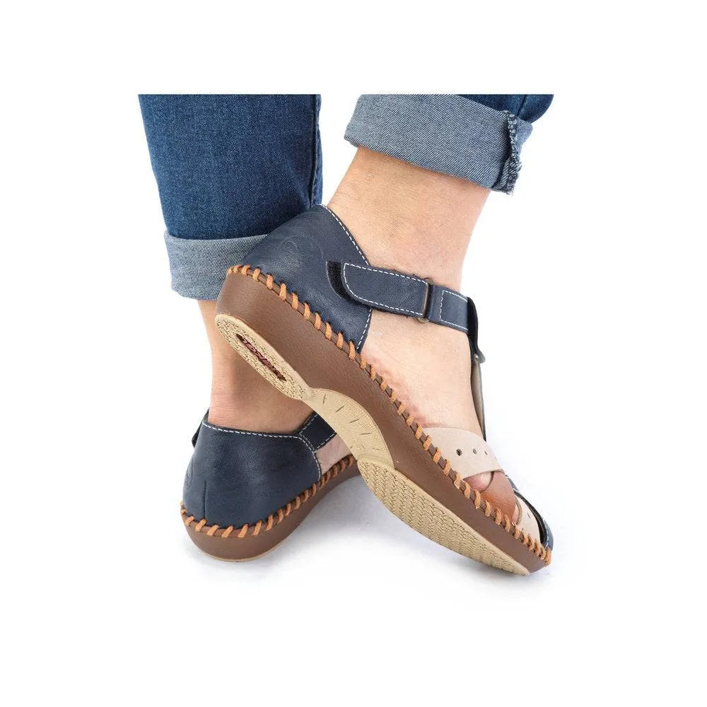 Rieker M1655-14 Ladies Navy Blue Synthetic Touch Fastening Shoes-elevate your sole