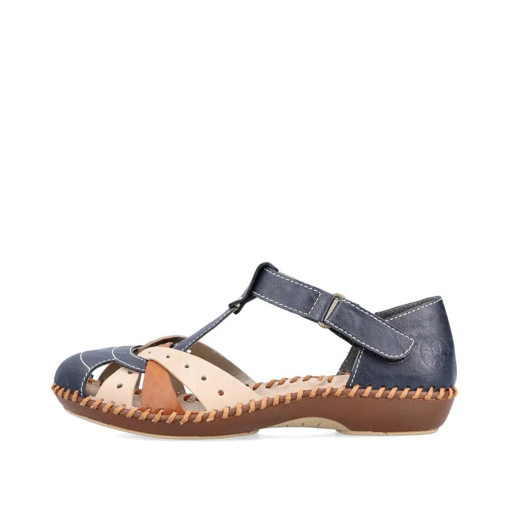 Rieker M1655-14 Ladies Navy Blue Synthetic Touch Fastening Shoes-elevate your sole