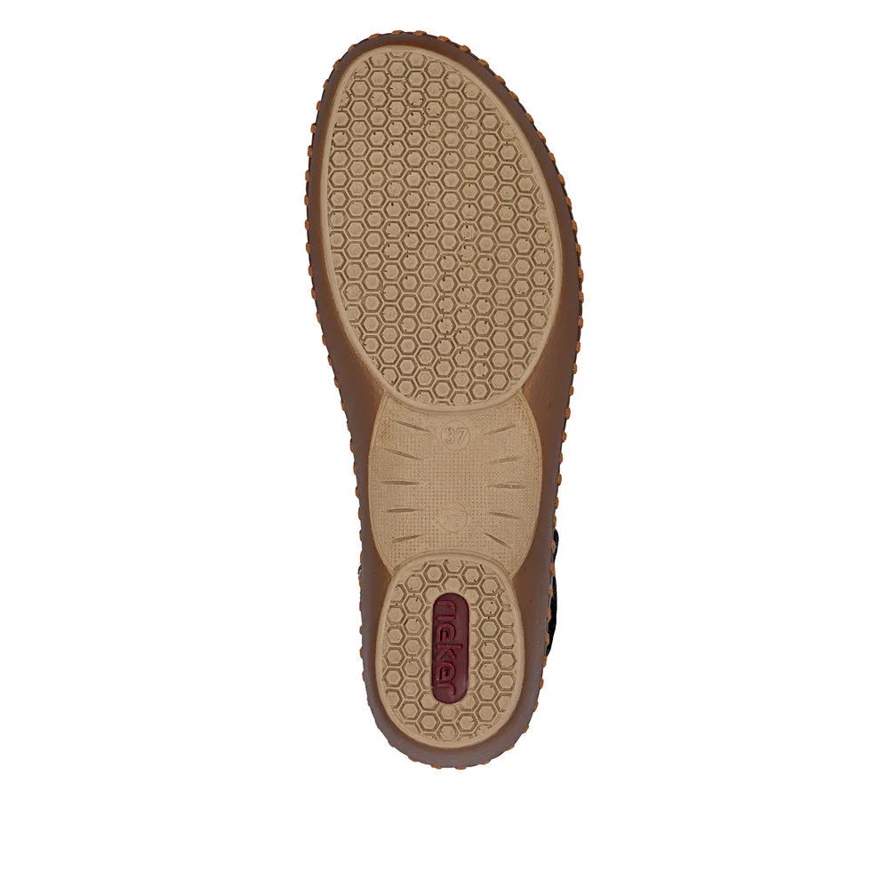Red touch fastening sandals with a wide fit, featuring a flexible bottom and textured sole for comfort.