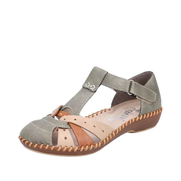 Rieker M1655-54 Ladies Sage Multi Touch Fastening Sandals-elevate your sole