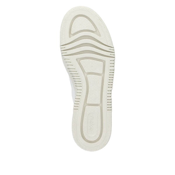 Rieker M1909-80 Enya Ladies White/Grey Leather & Zip & Lace Trainers-elevate your sole
