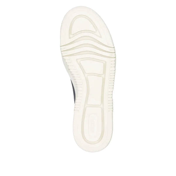 Rieker M1912-00 women's multi leather zip and lace trainers with white rubber sole and sporty design.