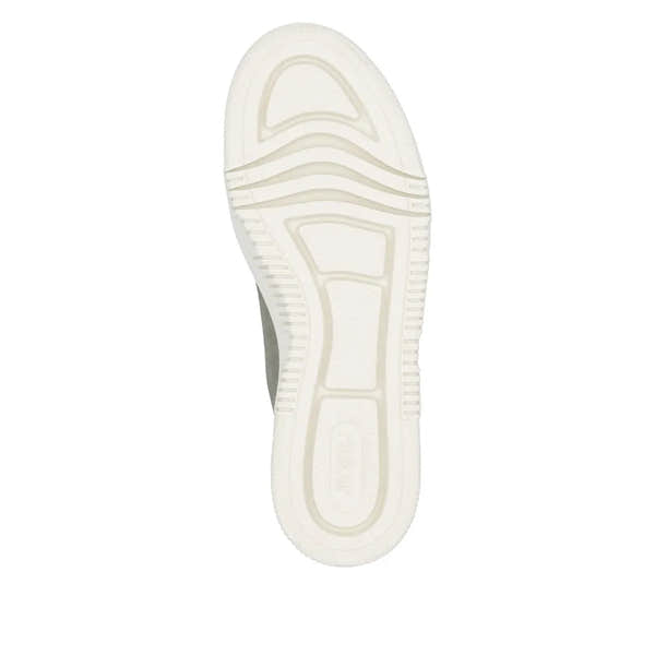 Rieker M1952-52 Ladies Green Zip & Lace Shoes with cushioned sole and sporty outsole, suitable for casual wear.