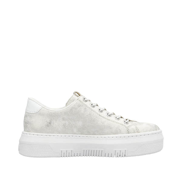 Rieker M1953-60 Enya Ladies Light Gold Side Zip Trainers-elevate your sole