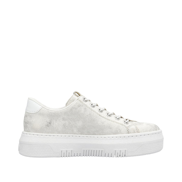 Rieker M1953-60 Enya Ladies Light Gold Side Zip Trainers-elevate your sole