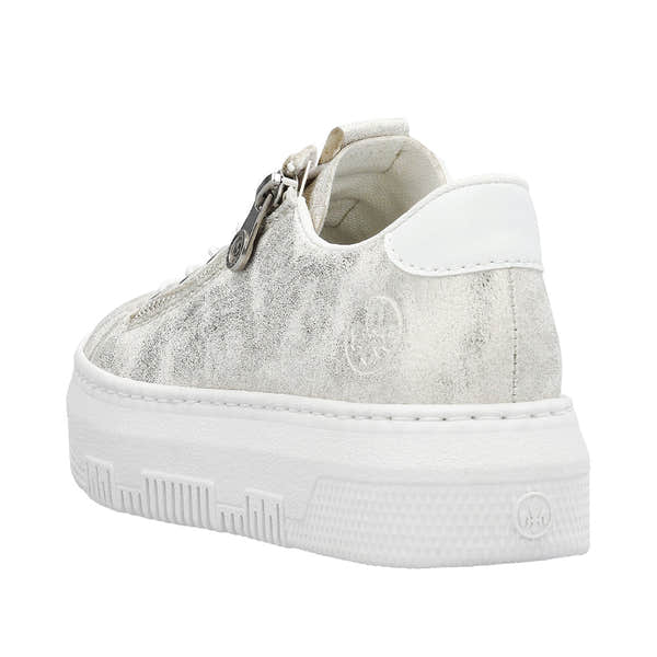 Rieker M1953-60 Enya Ladies Light Gold Side Zip Trainers-elevate your sole