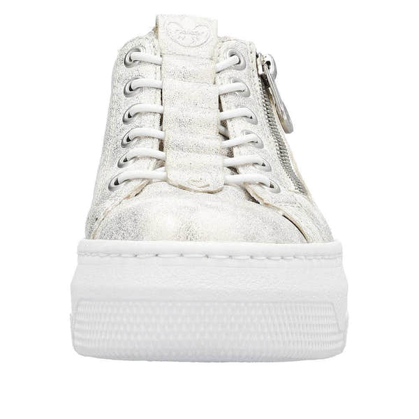 Rieker M1953-60 Enya Ladies Light Gold Side Zip Trainers-elevate your sole
