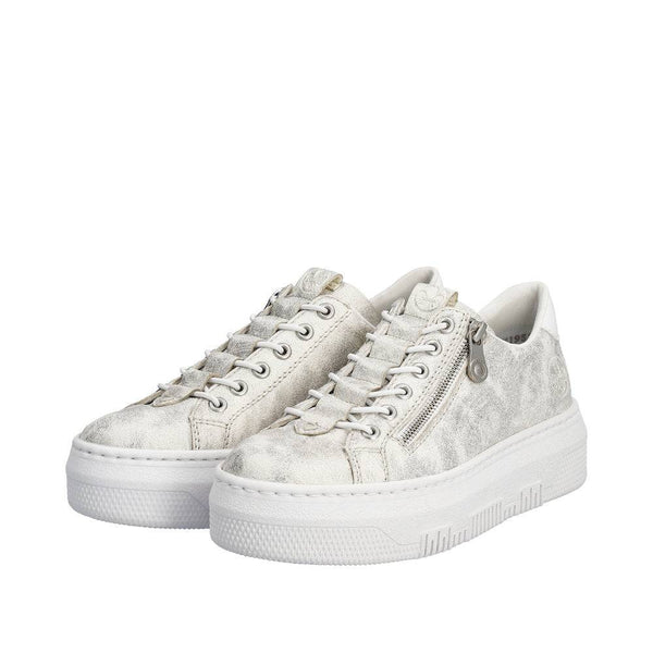 Rieker M1953-60 Enya Ladies Light Gold Side Zip Trainers-elevate your sole