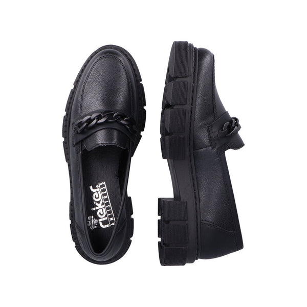 Rieker M3861-01 Ladies Black Slip On Shoes-elevate your sole
