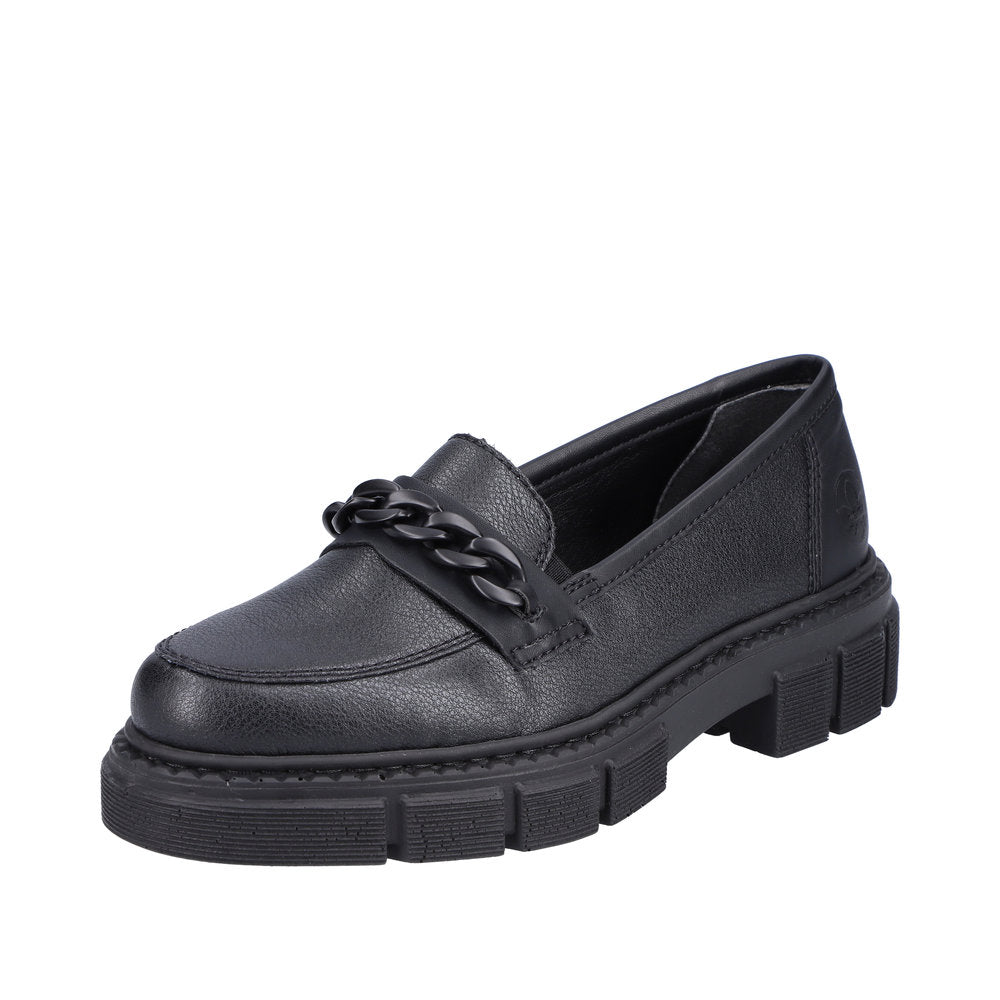 Rieker M3861-01 Ladies Black Slip On Shoes-elevate your sole