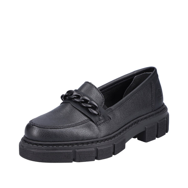 Rieker M3861-01 Ladies Black Slip On Shoes-elevate your sole