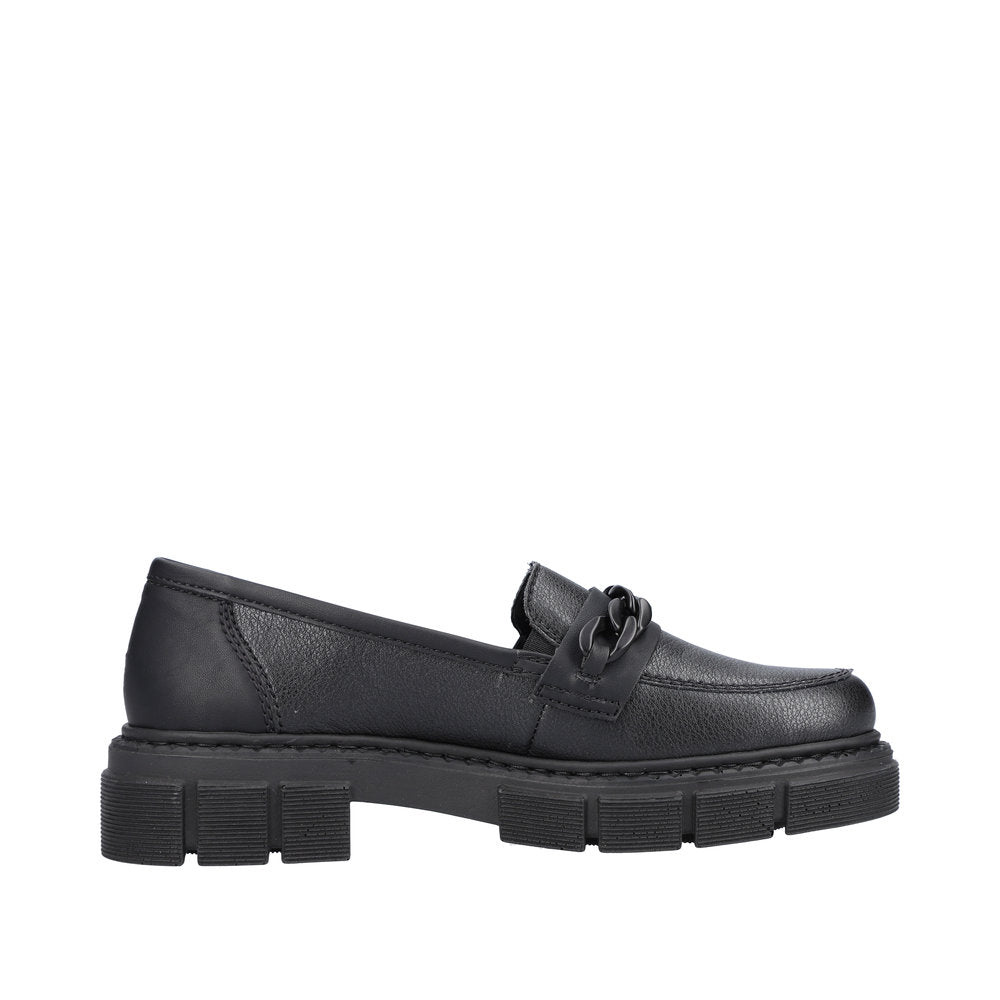 Rieker M3861-01 Ladies Black Slip On Shoes-elevate your sole