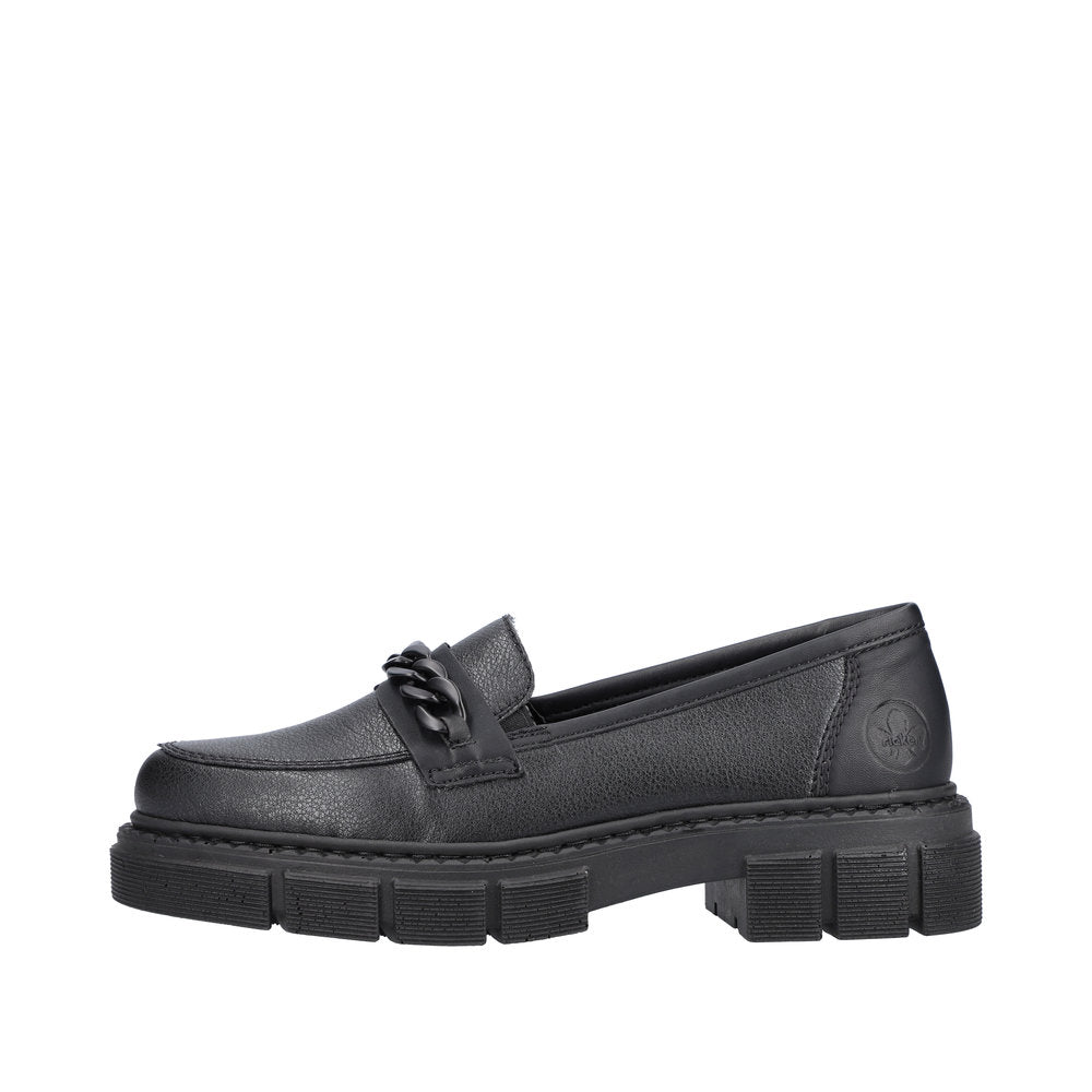 Rieker M3861-01 Ladies Black Slip On Shoes-elevate your sole