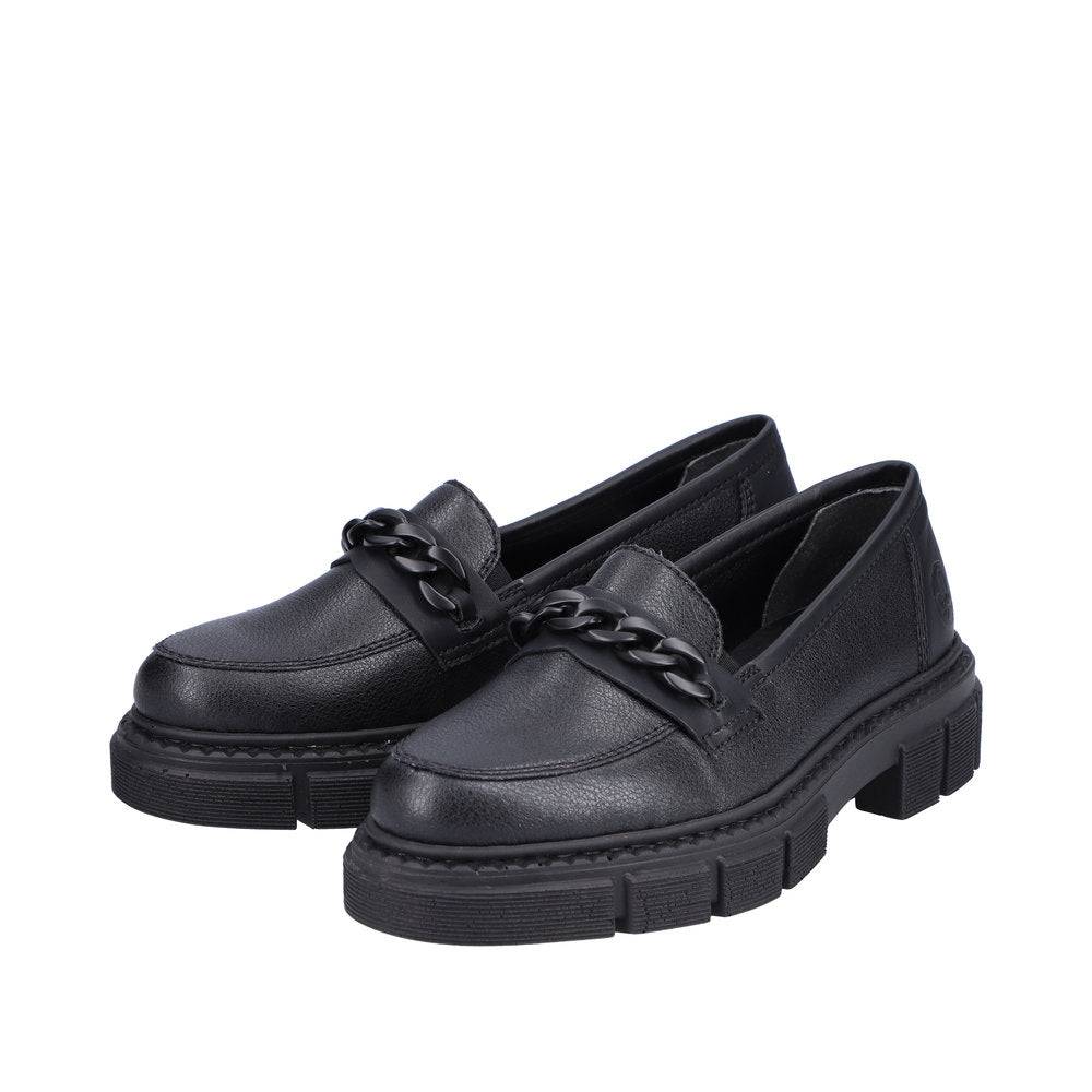 Rieker M3861-01 Ladies Black Slip On Shoes-elevate your sole