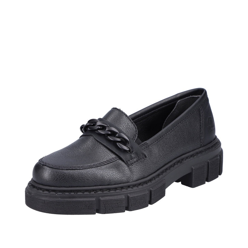 Rieker M3861-01 Ladies Black Slip On Shoes-elevate your sole