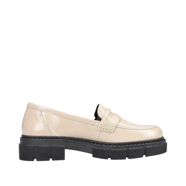 Rieker M3862-61 Ladies Cream Slip On Shoes-elevate your sole