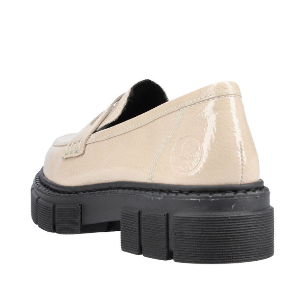 Rieker M3862-61 Ladies Cream Slip On Shoes-elevate your sole
