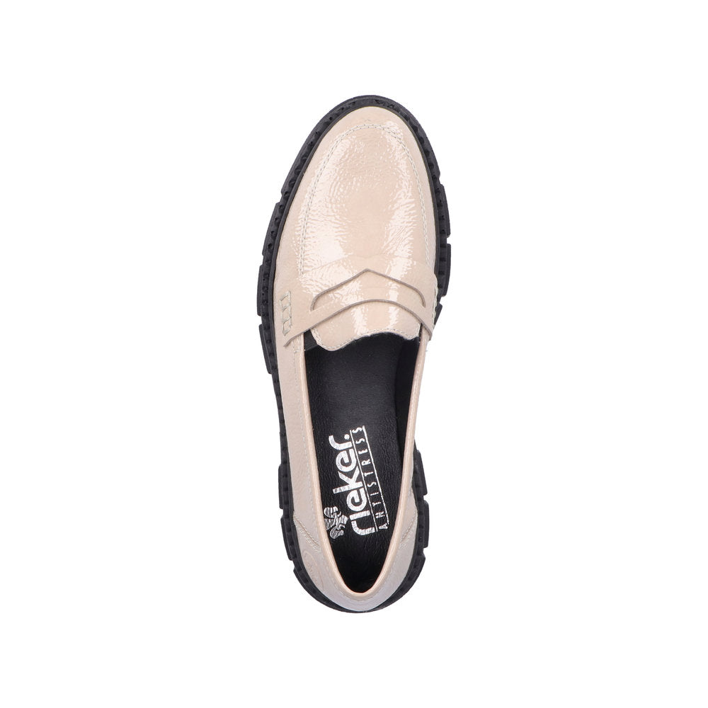 Rieker M3862-61 Ladies Cream Slip On Shoes-elevate your sole