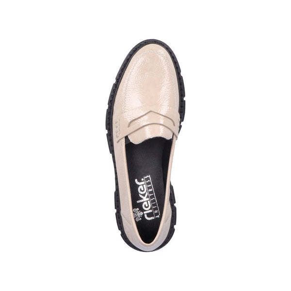 Rieker M3862-61 Ladies Cream Slip On Shoes-elevate your sole