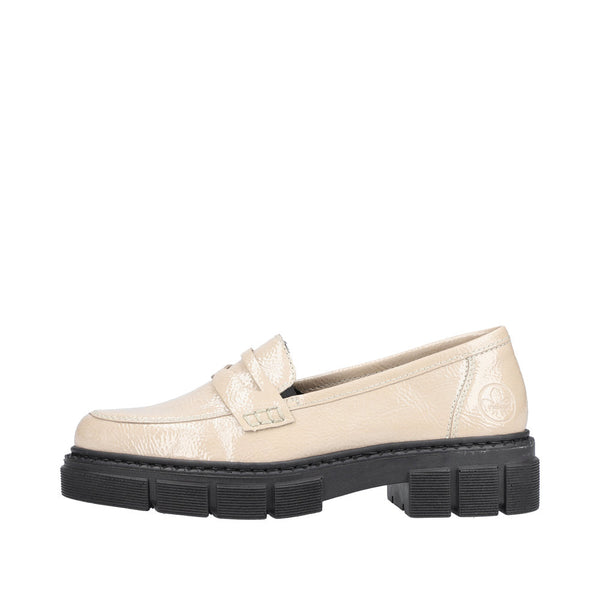Rieker M3862-61 Ladies Cream Slip On Shoes-elevate your sole