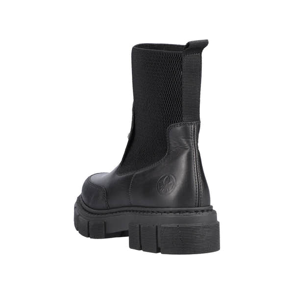 Rieker M3872-00 Ladies Black Pull On Ankle Boots-elevate your sole