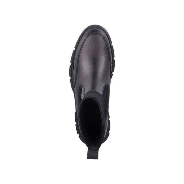 Rieker M3872-00 Ladies Black Pull On Ankle Boots-elevate your sole