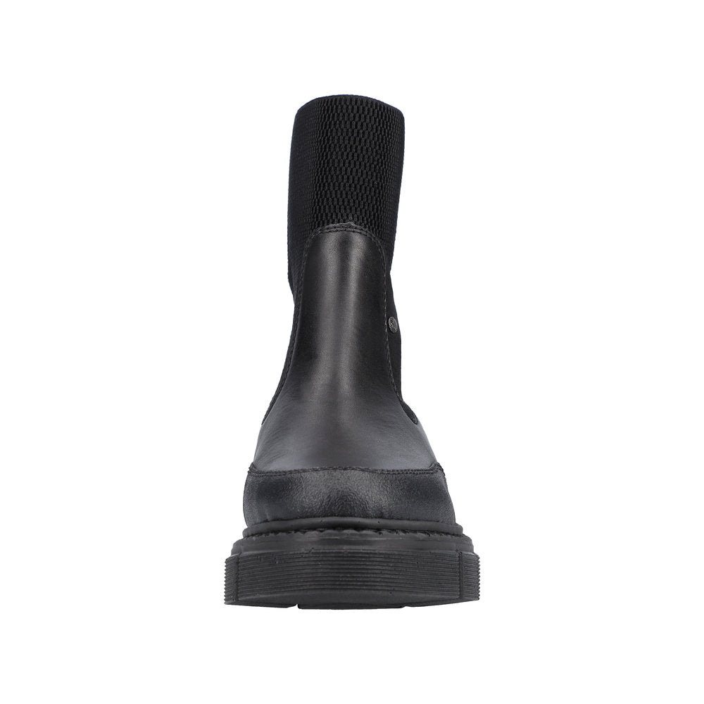 Rieker M3872-00 Ladies Black Pull On Ankle Boots-elevate your sole