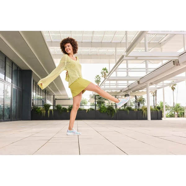 Rieker M8500-90 women's vegan lace-up trainers in multi-colored textile, stylish and casual.